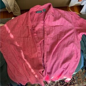 Cubavera Men's Pink Casual Button Down Shirt